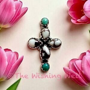 Wild Horse Jasper Spiritual Cross Dainty Ring Adjustable Size 5-10